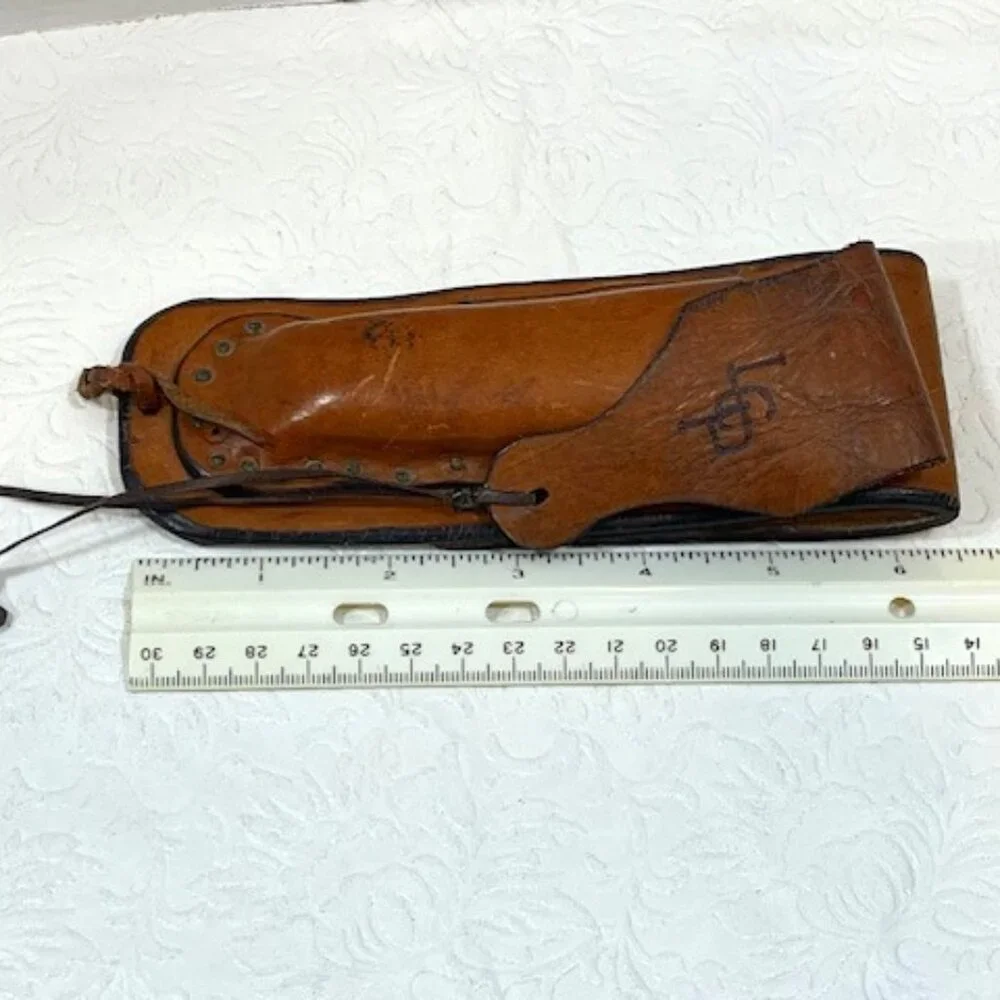 VTG '74 Handmade Brown Leather Tool/Knife Holder for Belt Rugged 6.5